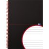 Oxford, Zápisník Black n´ Red Notebook, 70 listů, linkovaný, černá (Velikost A4)