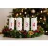 Válec advent 4ks 40x120 mm Dárek s čísly  potisk, bílá svíčka