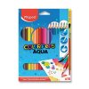 Pastelky Maped Color'Peps Aqua, tojhranné + štětec, 18 barev + štětec
