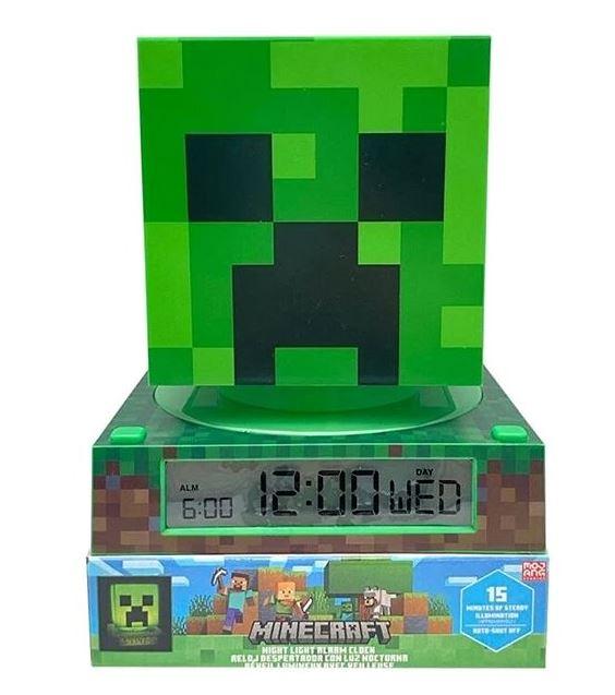 Dětská 3D LED lampička s budíkem Minecraft Creeper