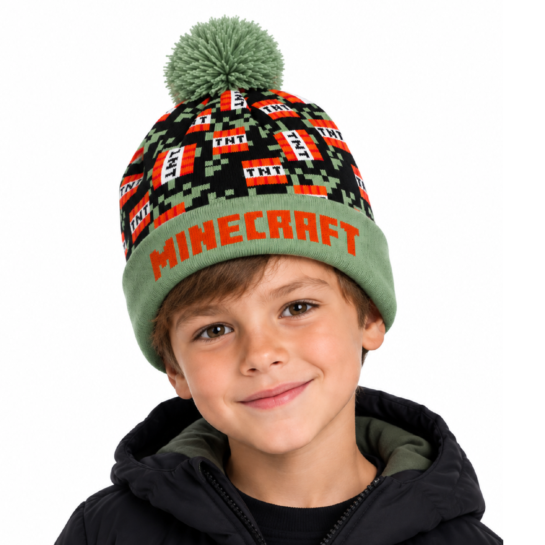 Čepice Minecraft zelená