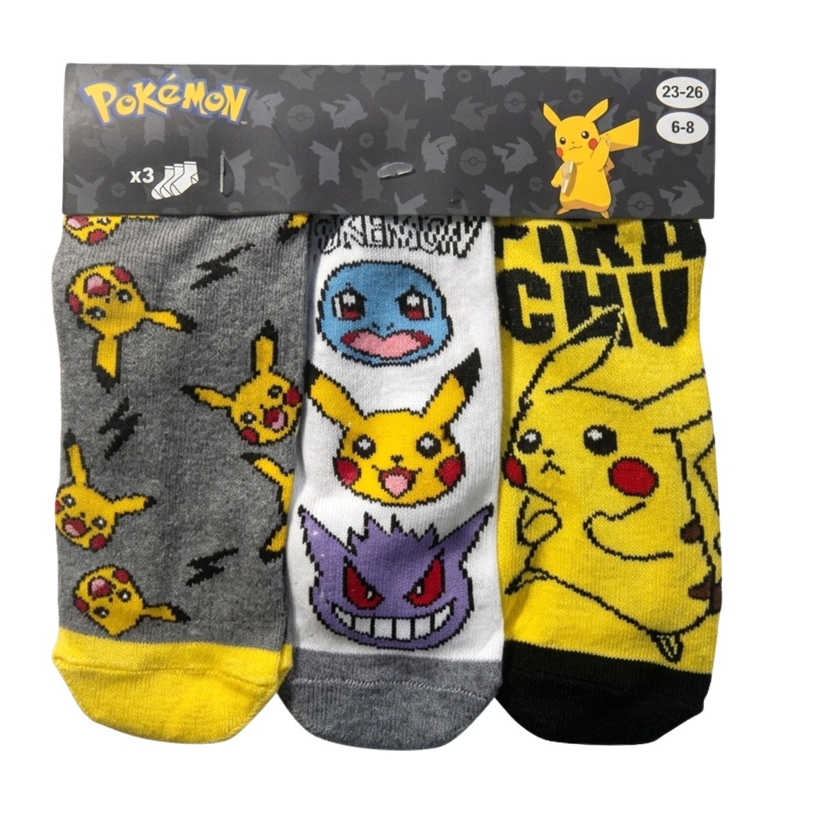 SADA 3 KS PONOŽKY POKÉMON