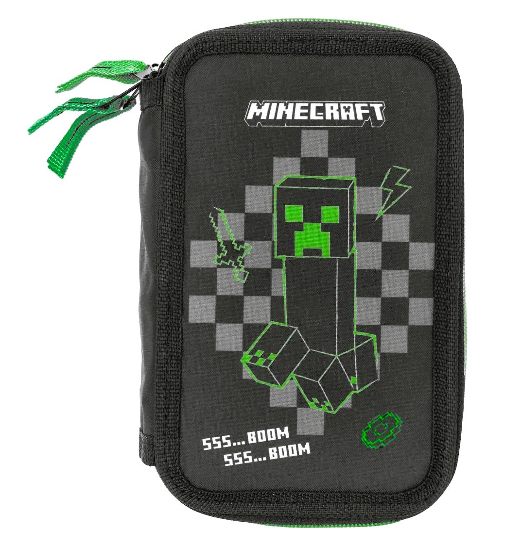 Tříkomorový penál s vybavením Minecraft