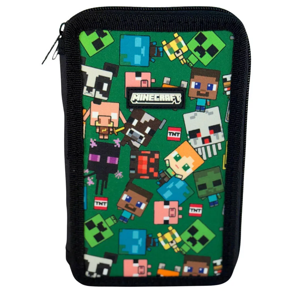 Penál třípatrový s vybavením Minecraft