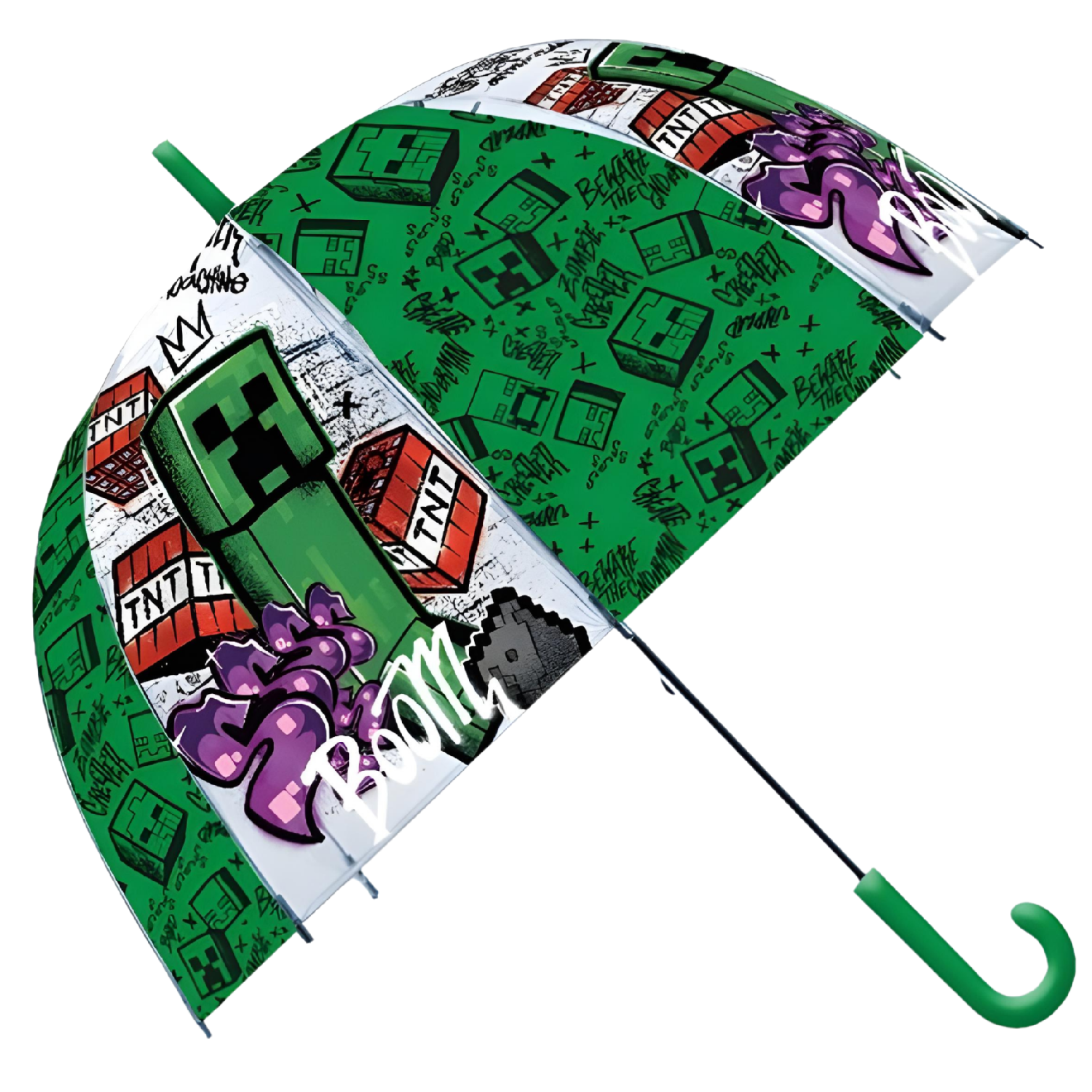 Průhledný deštník Minecraft Creeper zelený 48 cm