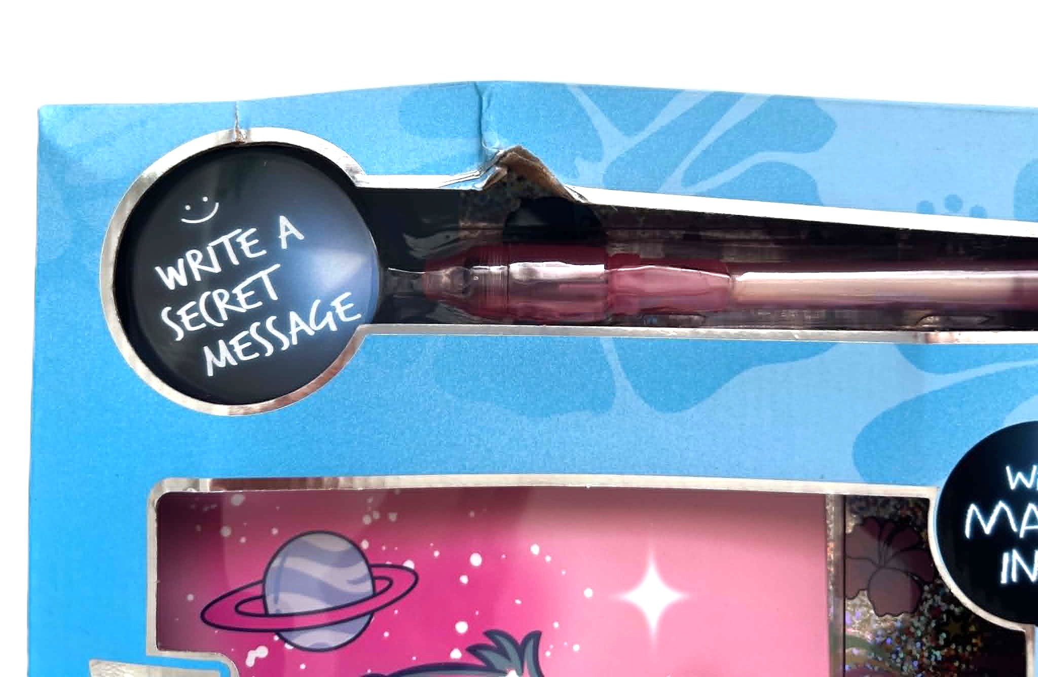 Dárková sada tajný deník Stitch A4 s kouzelným perem, poškozený obal