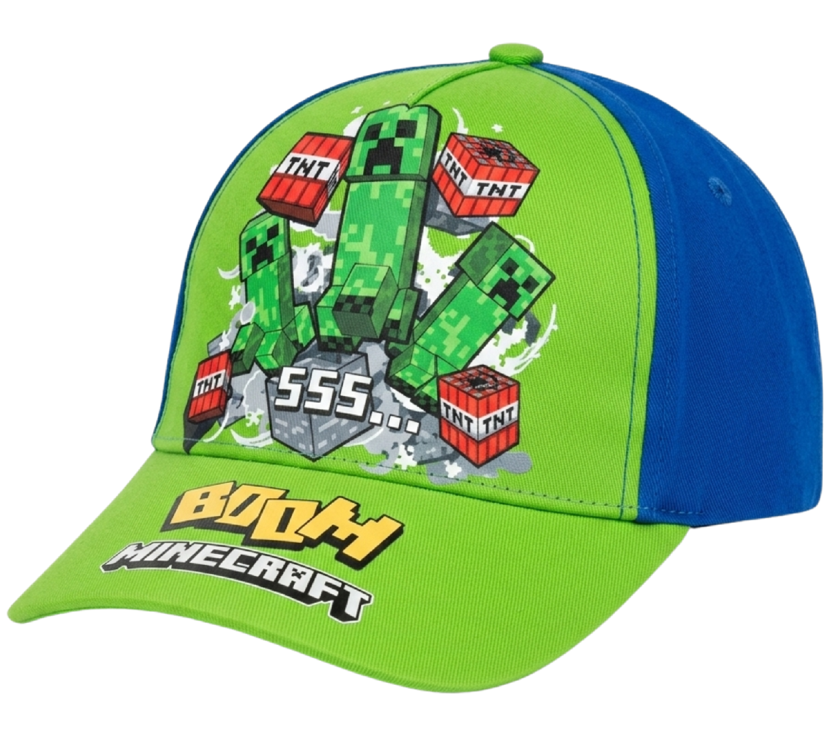 Kšiltovka Minecraft Creeper zeleno-modrá