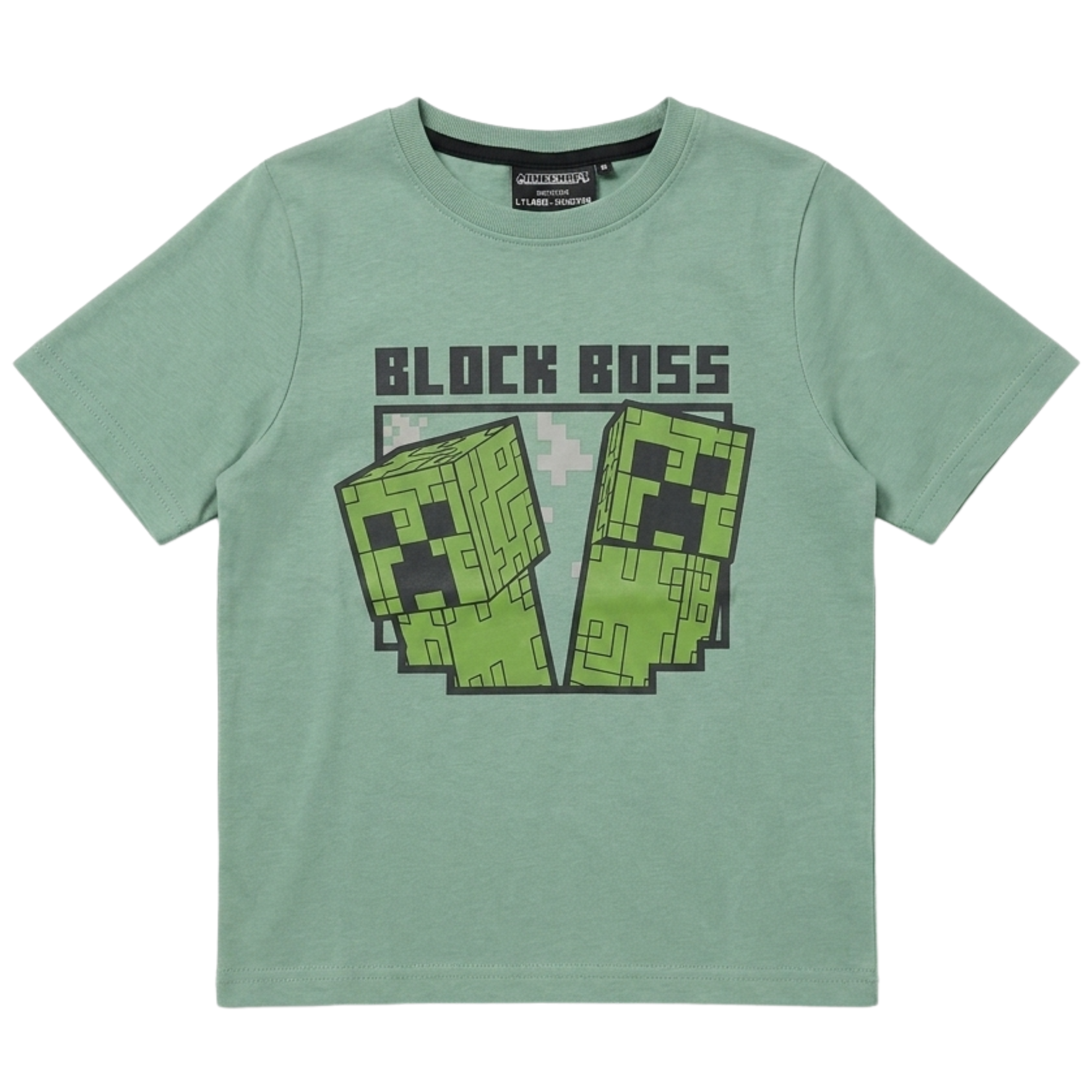 Dětské bavlněné tričko Minecraft Creeper Block Boss – zelené, vel. 122/128
