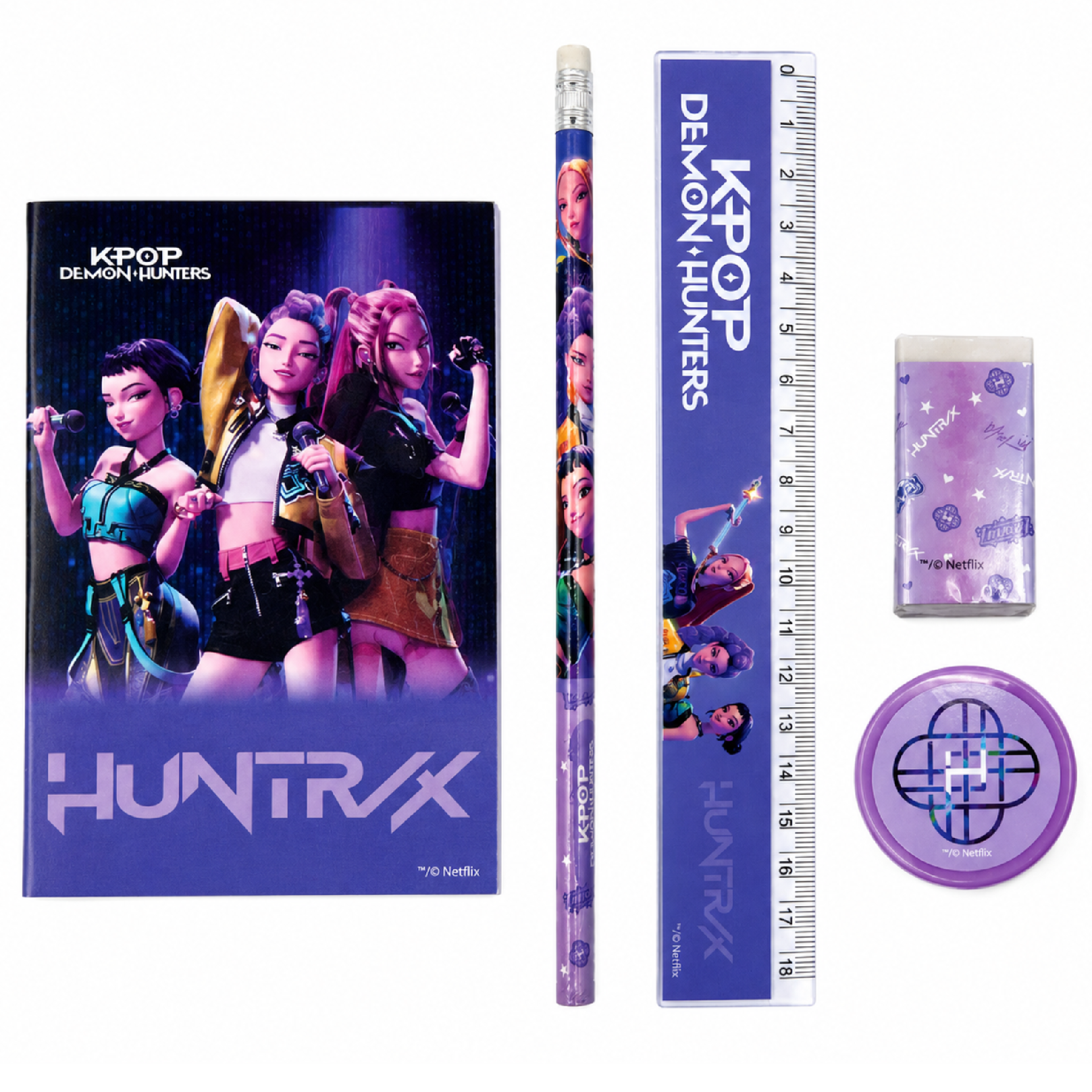 Pětidílná psací sada KPop Demon Hunters Huntrix
