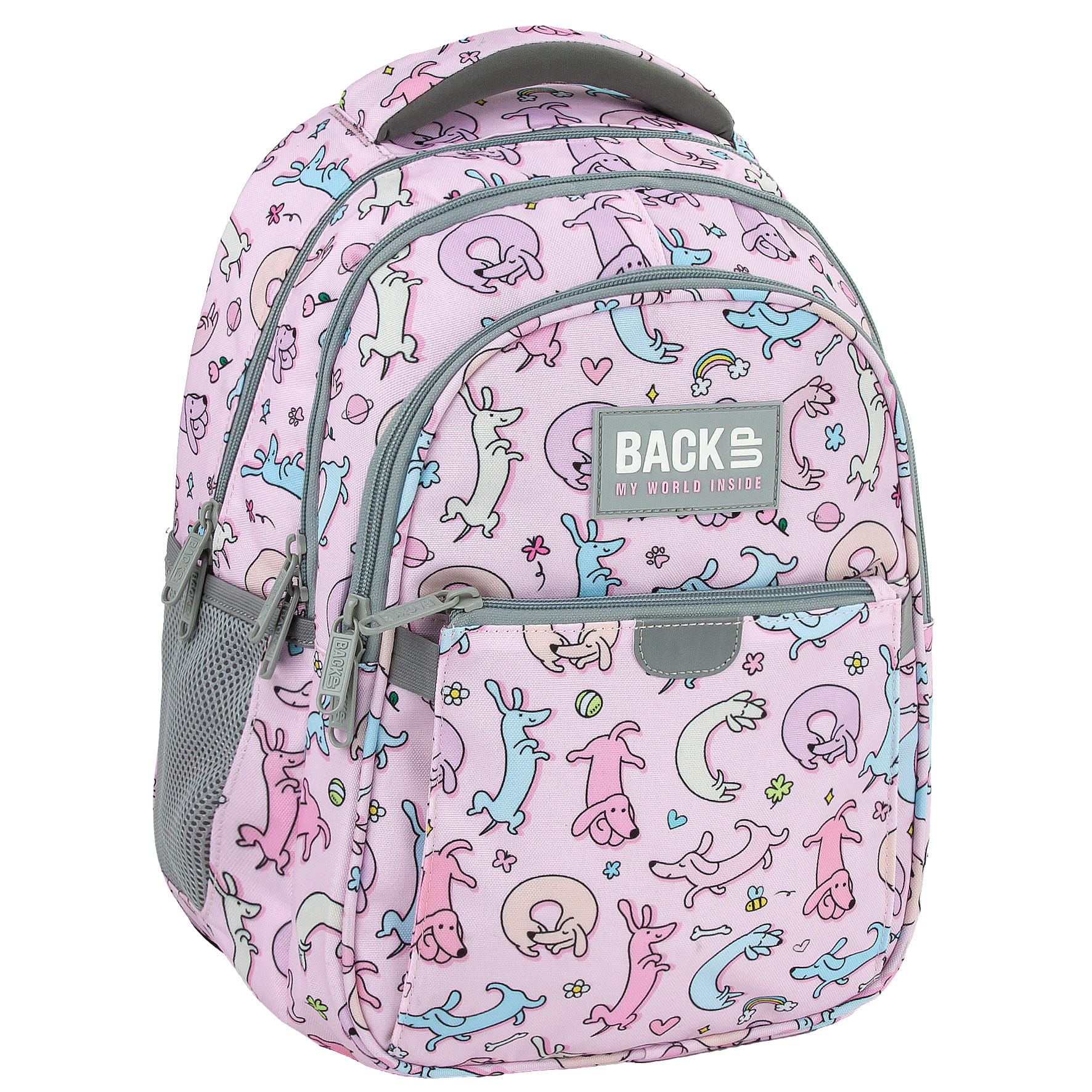 Zvýhodněný školní set BackUP Cute Dogs 3v1 – batoh 24 l, penál a vak