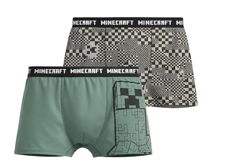 Duopack boxerky Minecraft zeleno-šedé