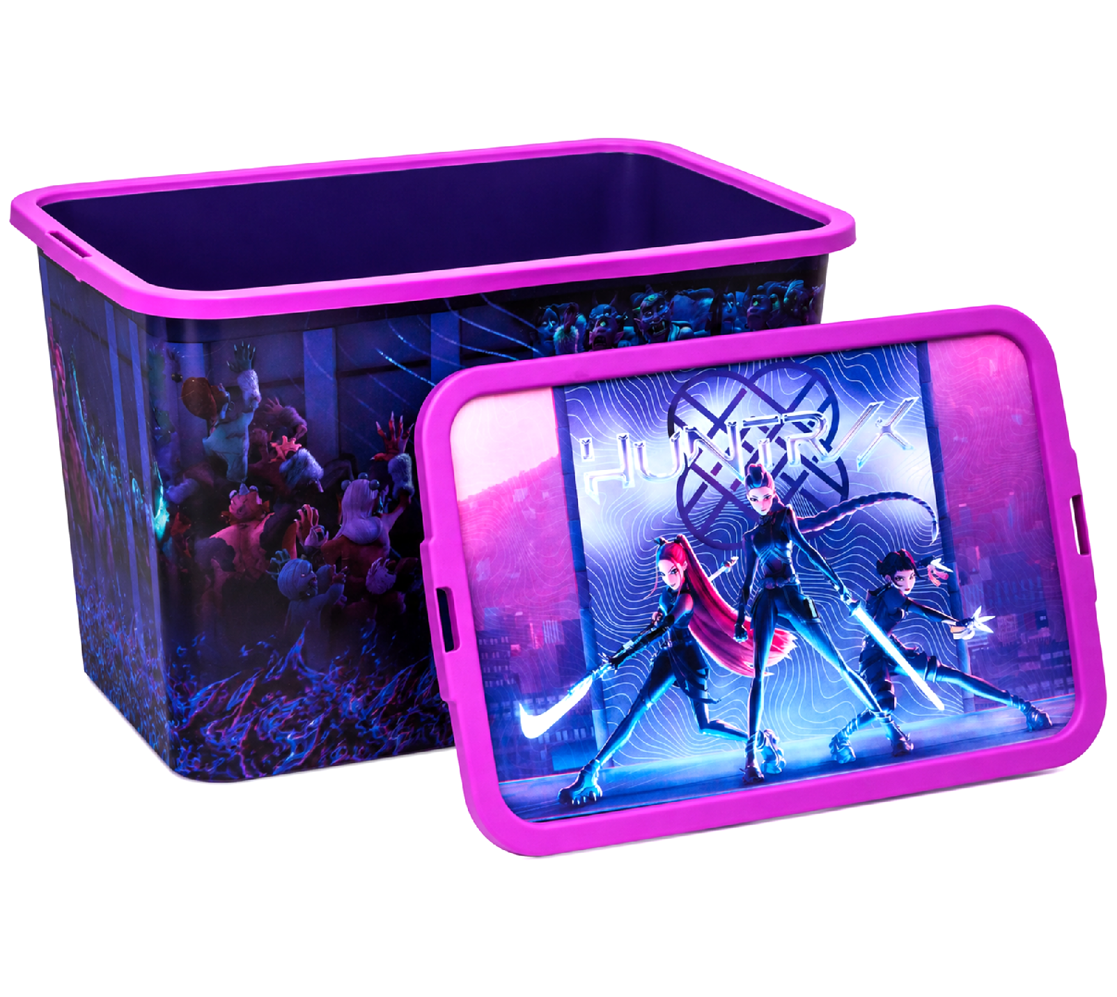 Úložný box K-Pop Demon Hunters s víkem na klip – 7 l