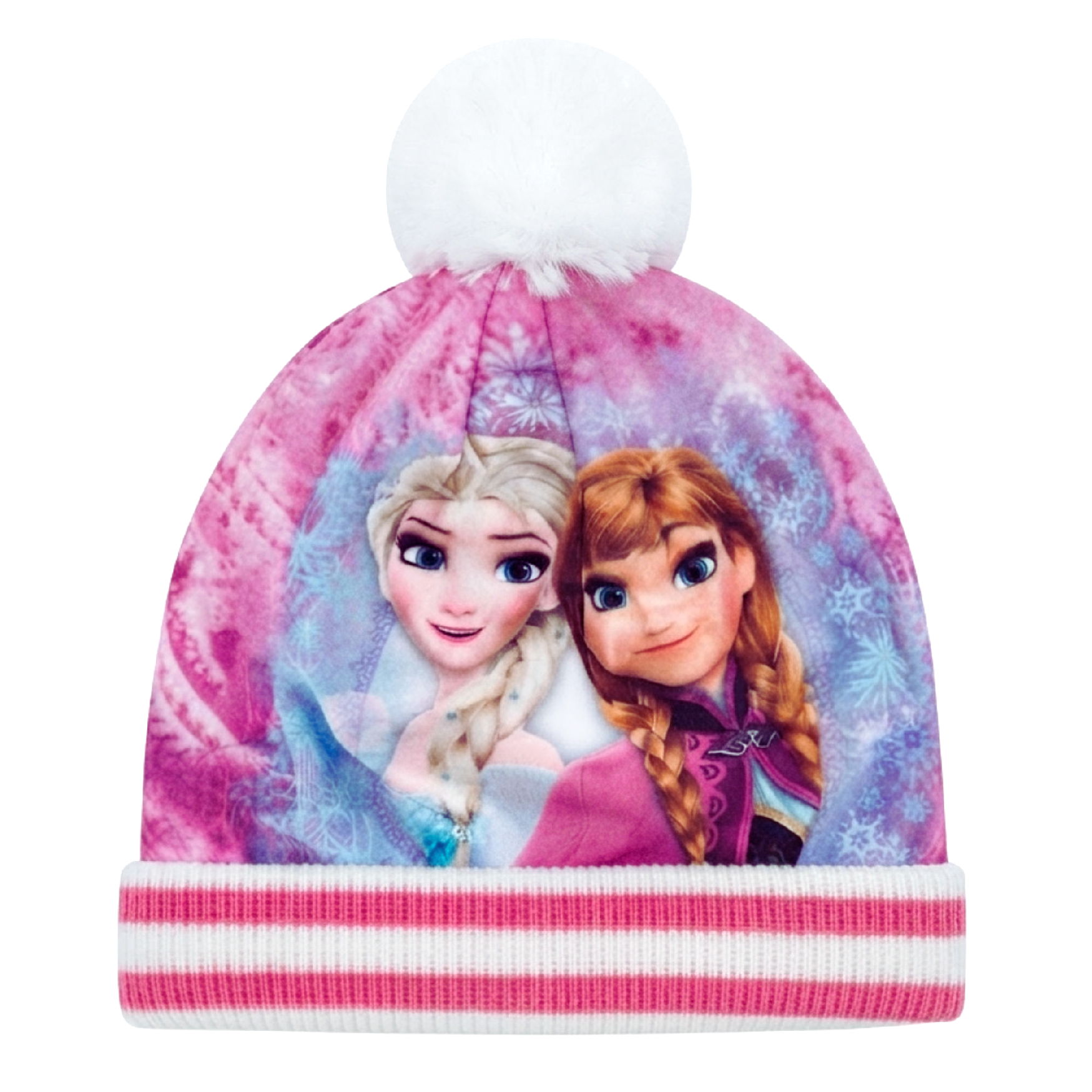 Zimní kulich Frozen Elsa a Anna s bambulí