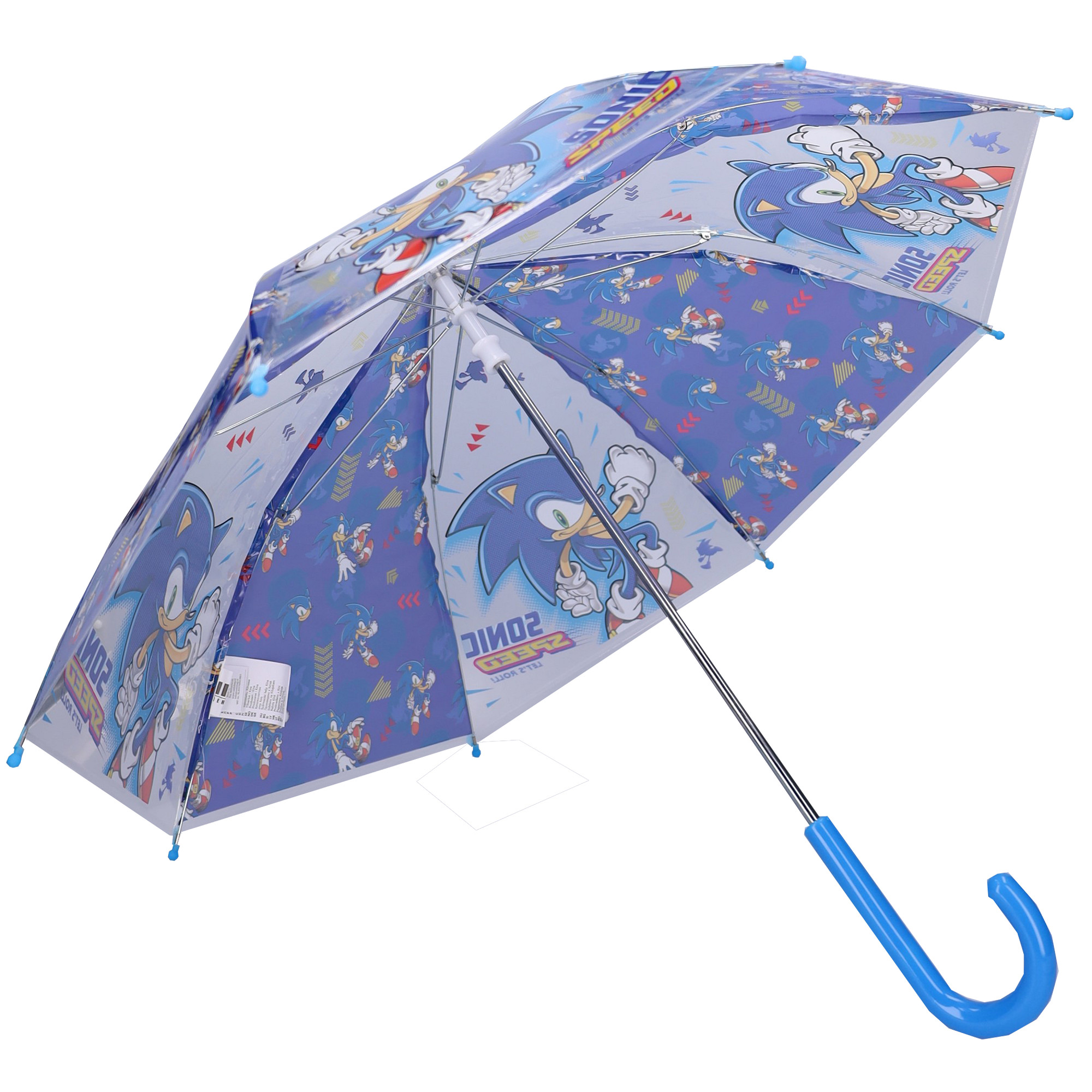 Dětský průhledný deštník Sonic Rainy Days - modrý