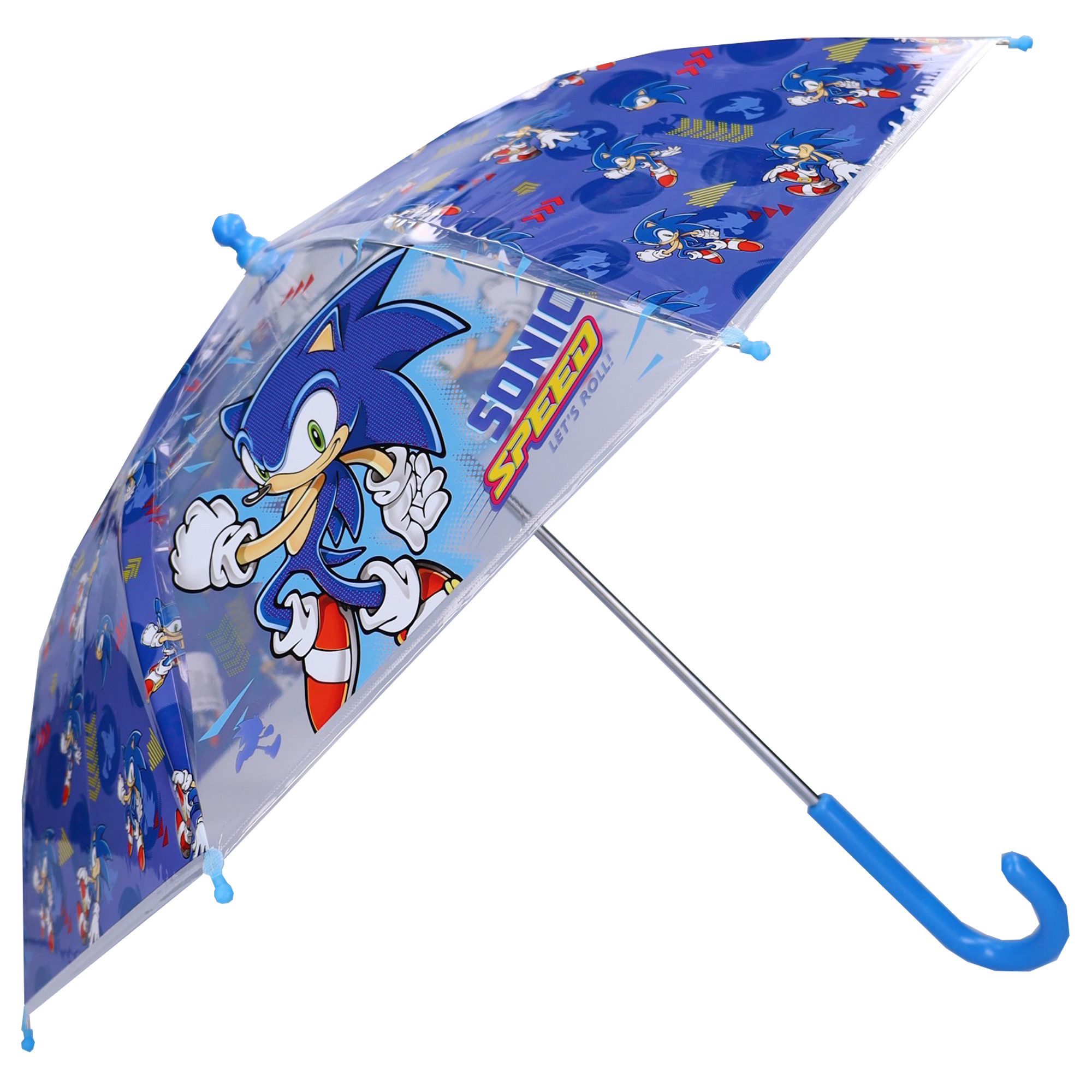 Dětský průhledný deštník Sonic Rainy Days - modrý