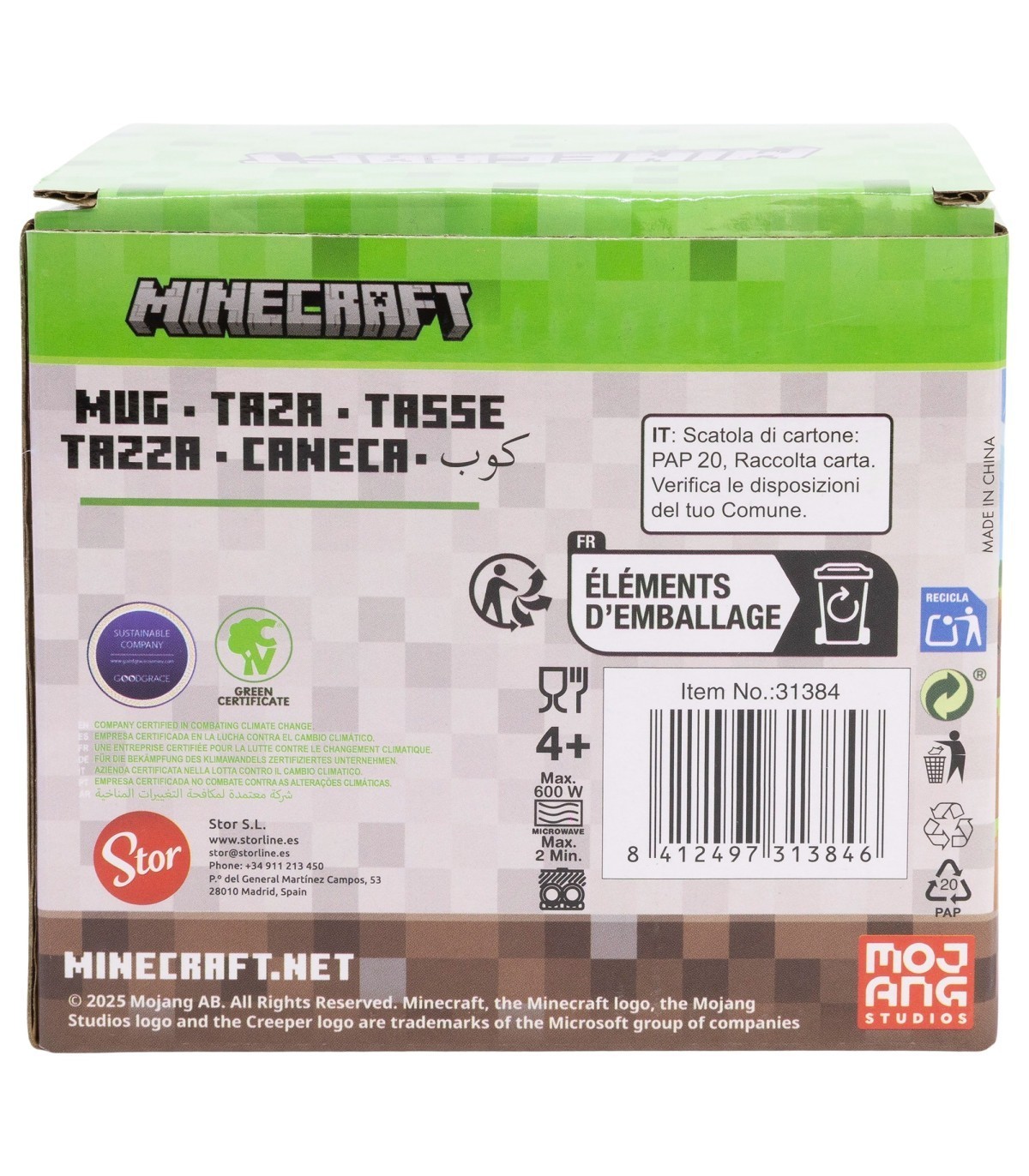 Keramický hrnek Minecraft Iconic Mono – 325 ml
