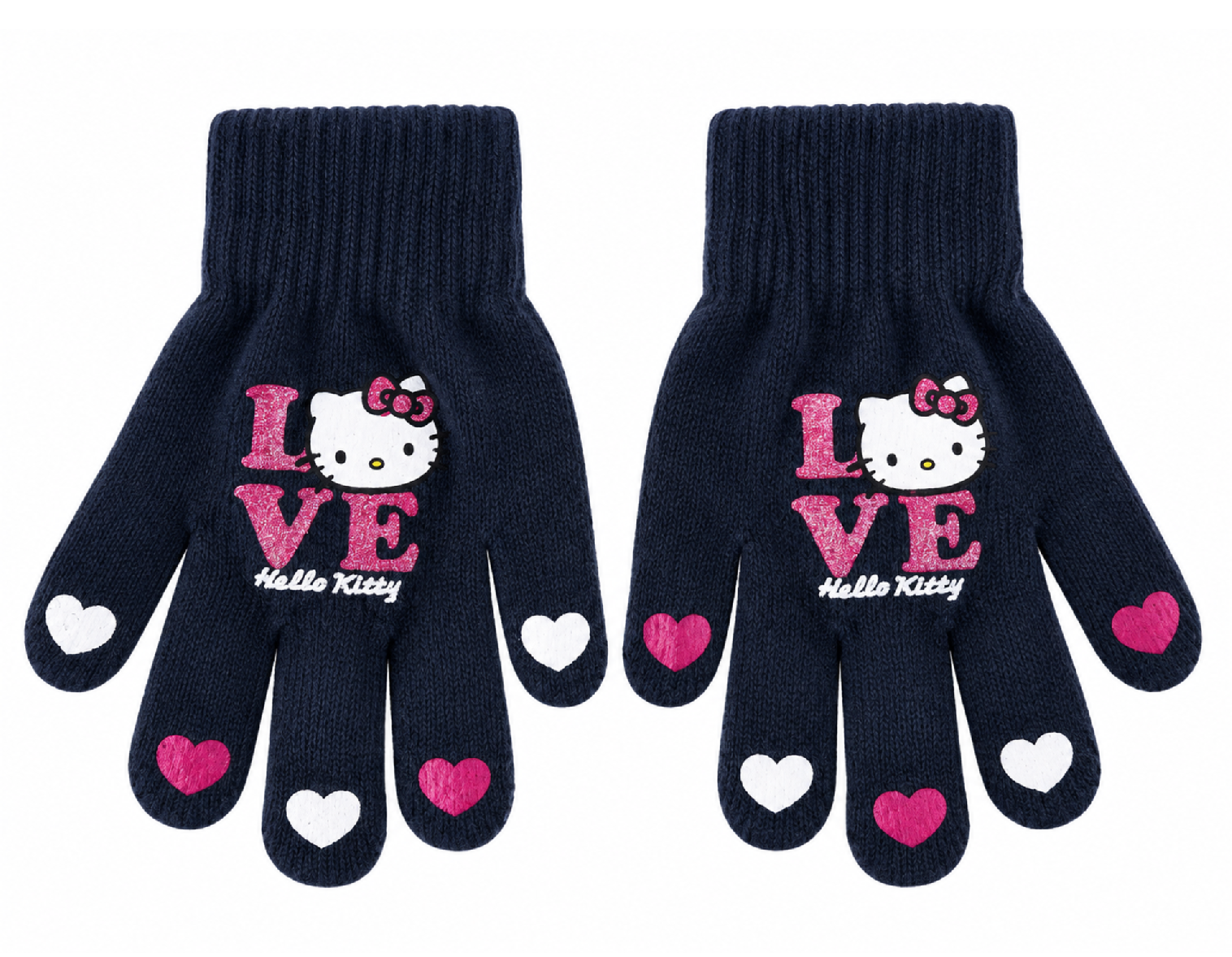 Rukavice Hello Kitty love – tmavě-modré