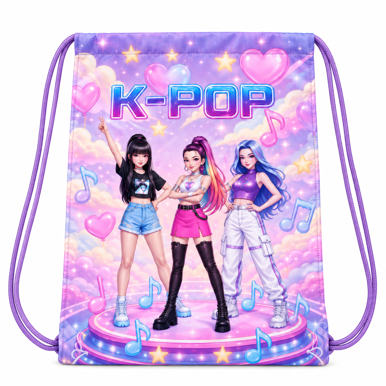 Vak na záda K-Pop Demon Hunters – 40 × 35 cm fialový