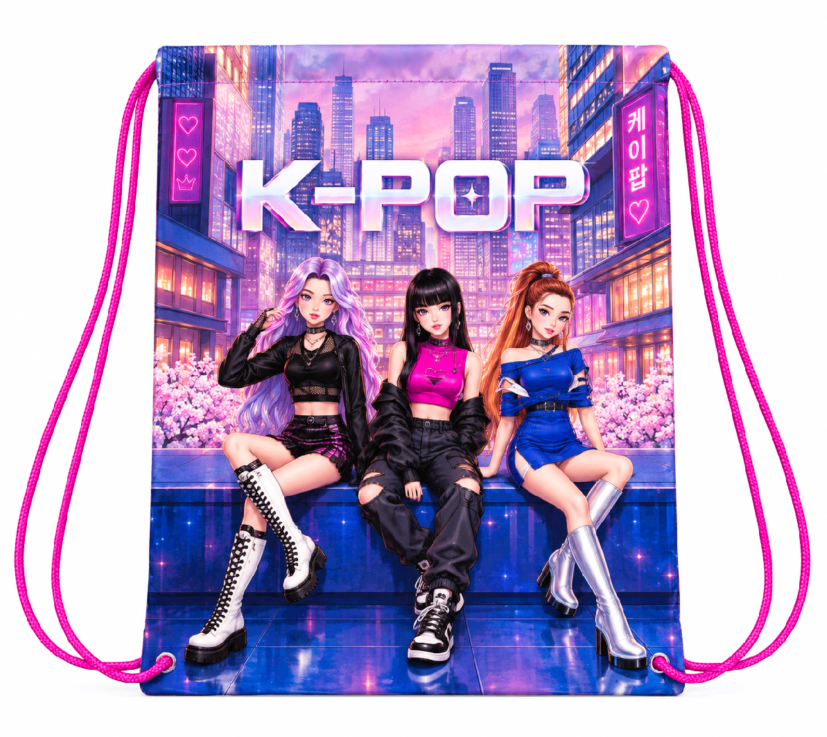 Vak na záda K-Pop Demon Hunters – 40 × 35 cm růžový