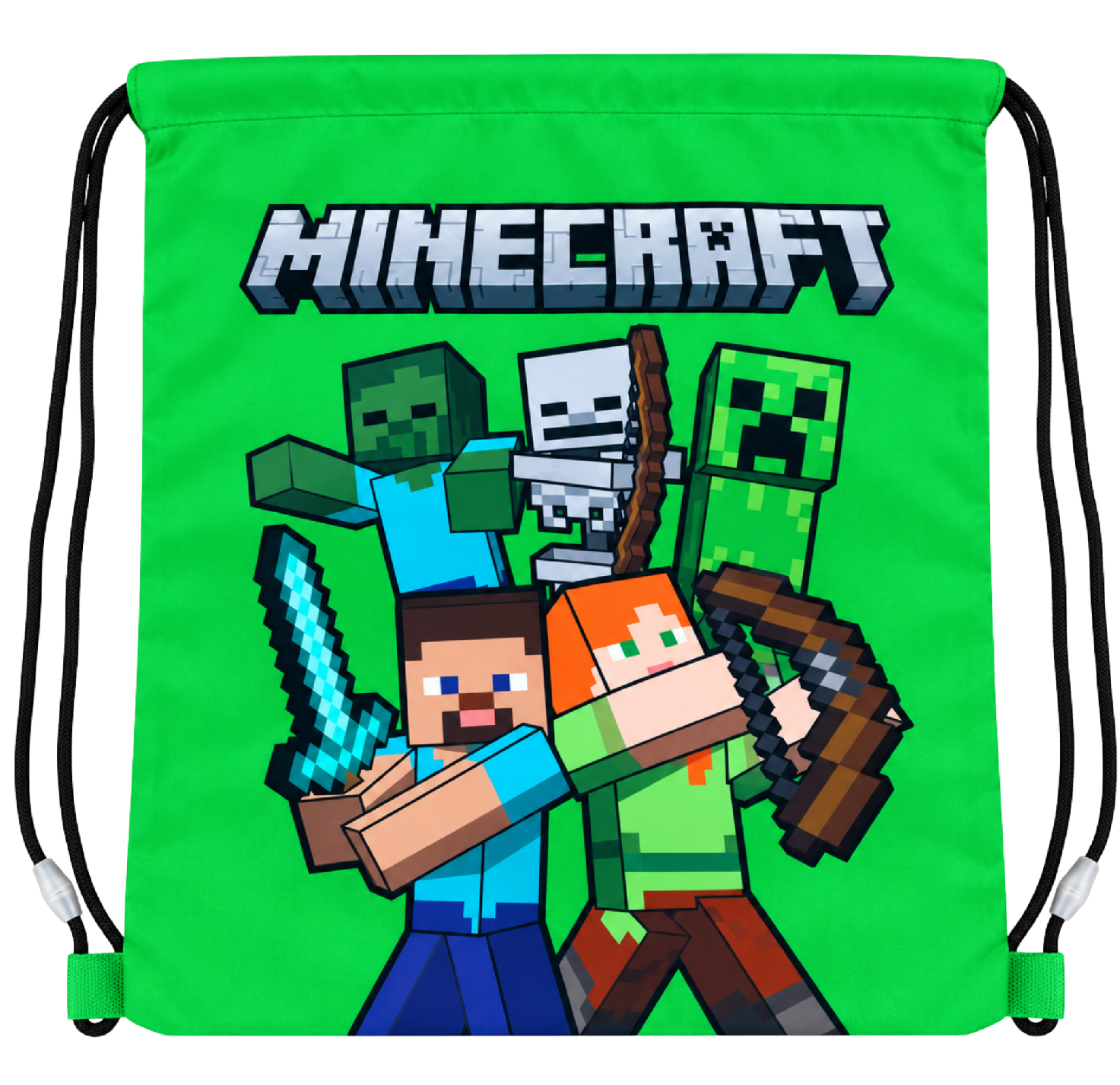 Vak na záda Minecraft – 40 × 35 cm, zelený