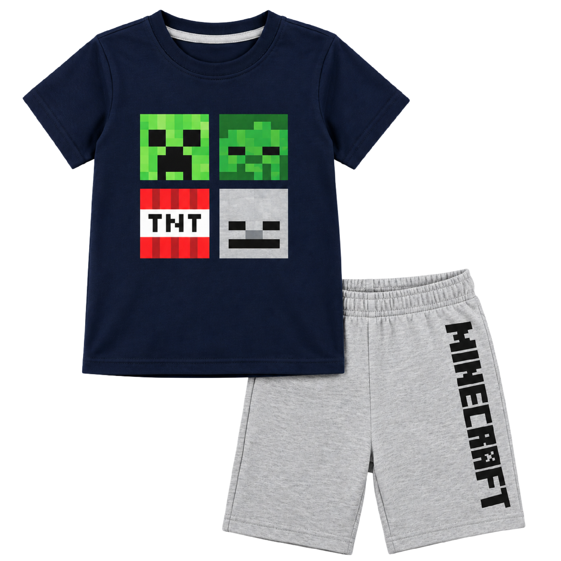 Pyžamo Minecraft tm. modro-šedé