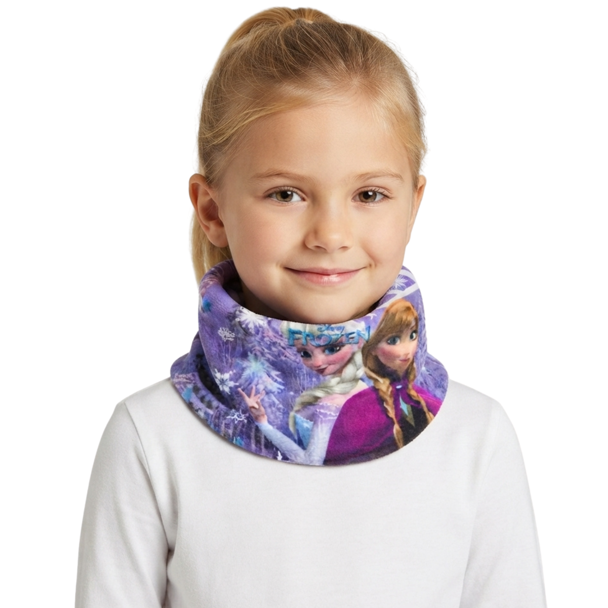 Nákrčník Frozen Frozen Elsa a Anna fialový – 50 × 22 cm