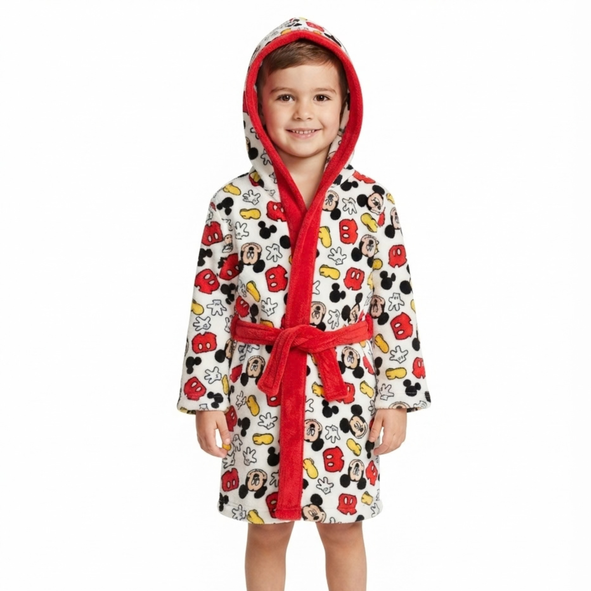 Župan Mickey Mickey Mouse bílý s červenými detaily