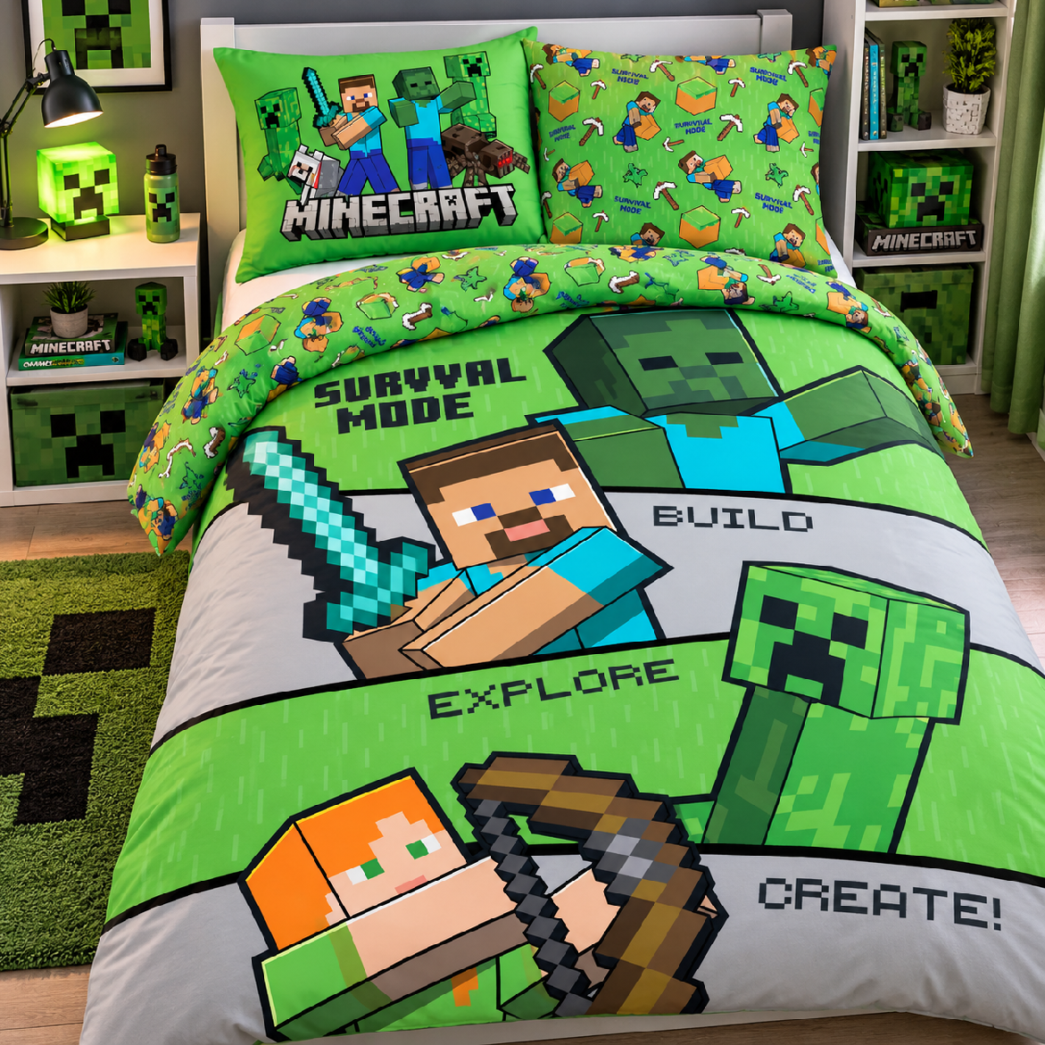 Povlečení Minecraft Survival Mode - mikrofíbr