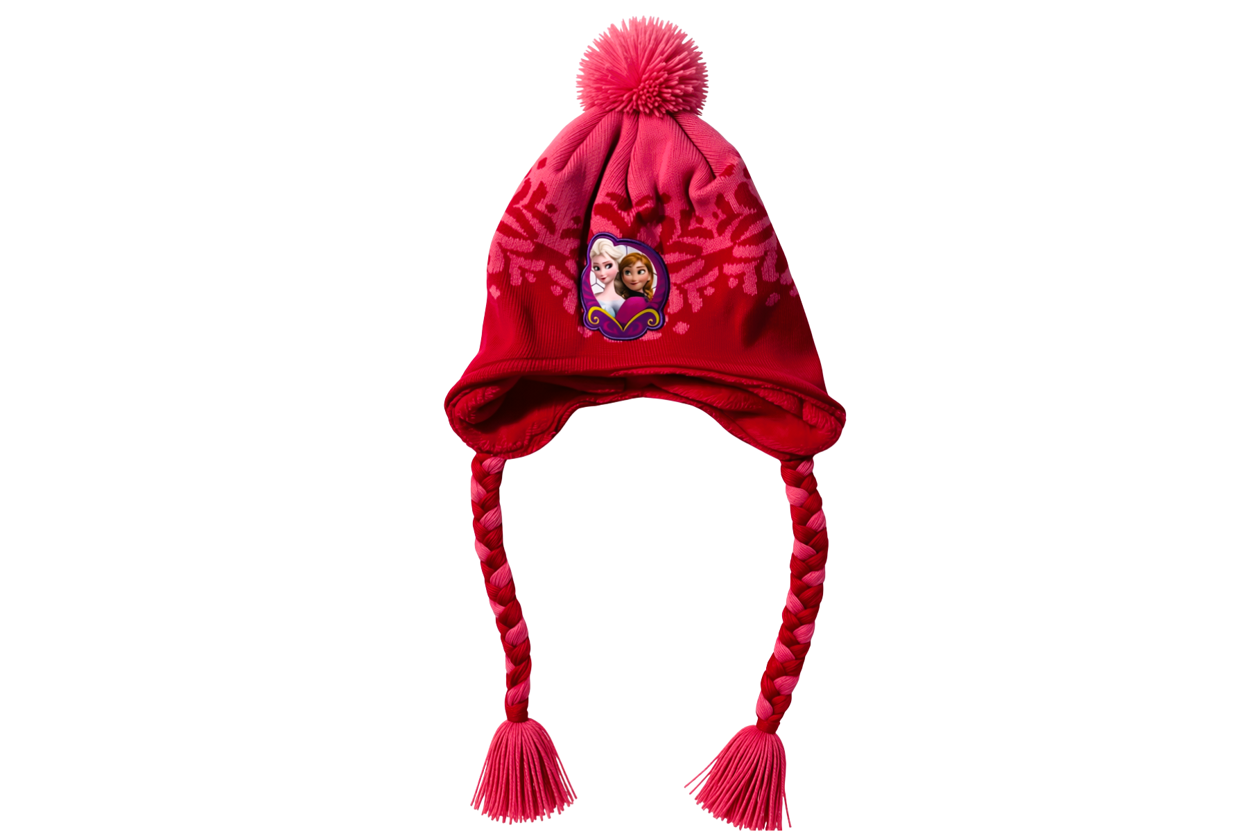 Zimní čepice Frozen růžovo-malinová s bambulí