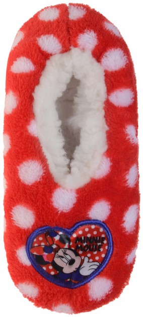 Flísové bačkory Minnie Mouse červené