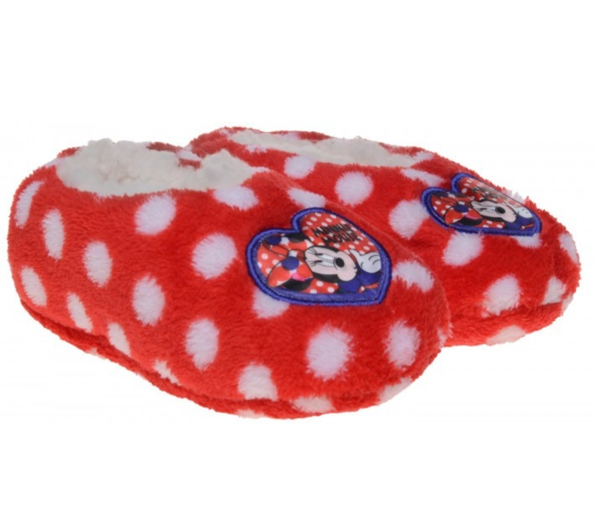Flísové bačkory Minnie Mouse červené