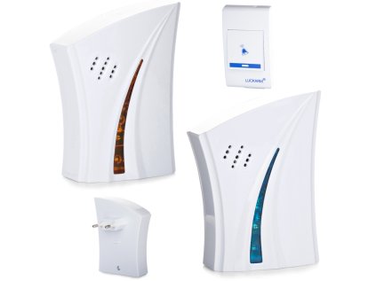 62437 4 bezdrotovy led zvoncek 2 zvonenia 1 tlacidlo alarmu