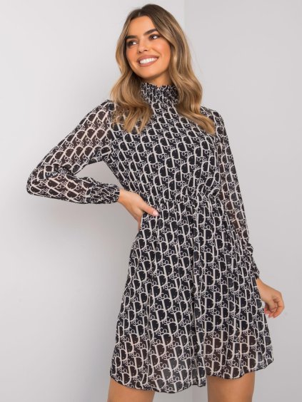 ČERNÉ ŠATY S POTISKEM (Velikost S/M)