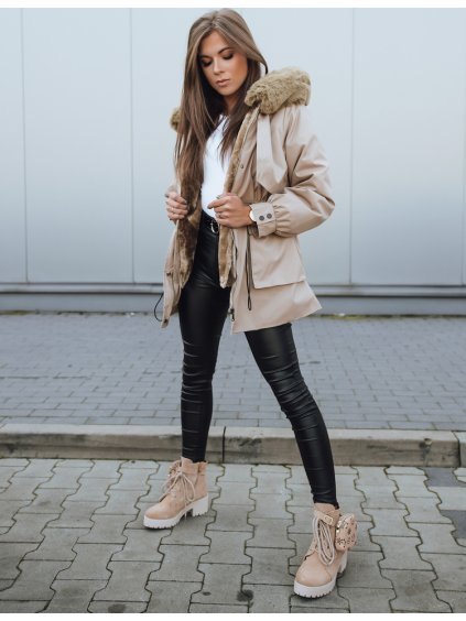 BÉŽOVÁ ELEGANTNÍ ZATEPLENÁ PARKA
