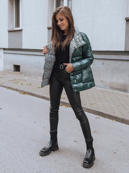 ZELENÁ PROŠÍVANÁ OBOUSTRANNÁ BUNDA