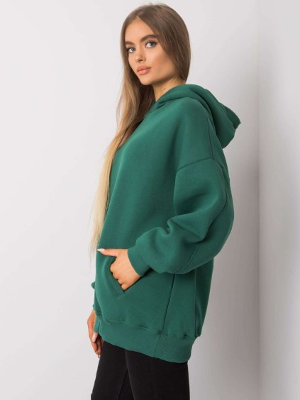 ZELENÁ  OVERSIZE MIKINA BEZ POTISKU