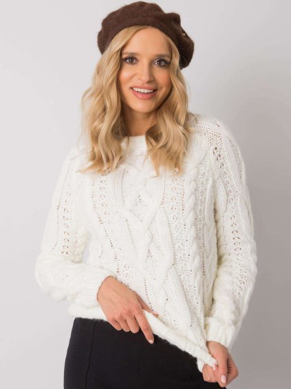 HNĚDÝ BARET S APLIKACÍ SRDÍČEK A HVĚZDIČEK (Velikost ONE SIZE)