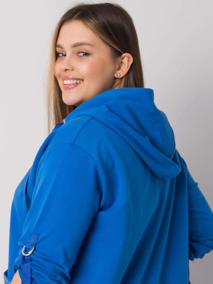 MODRÁ DÁMSKÁ MIKINA NA ZIP S KAPSAMI