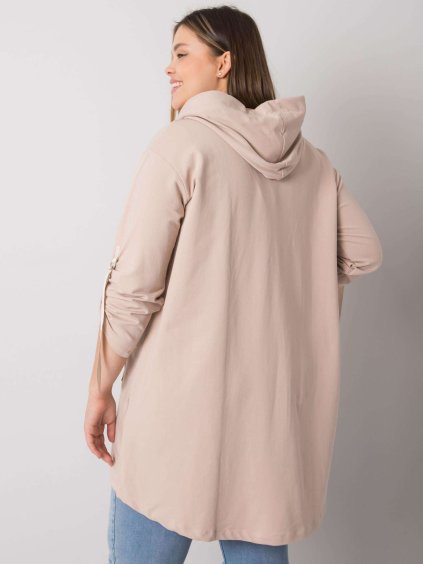 BÉŽOVÁ DÁMSKÁ MIKINA NA ZIP S KAPSAMI (Velikost ONE SIZE)