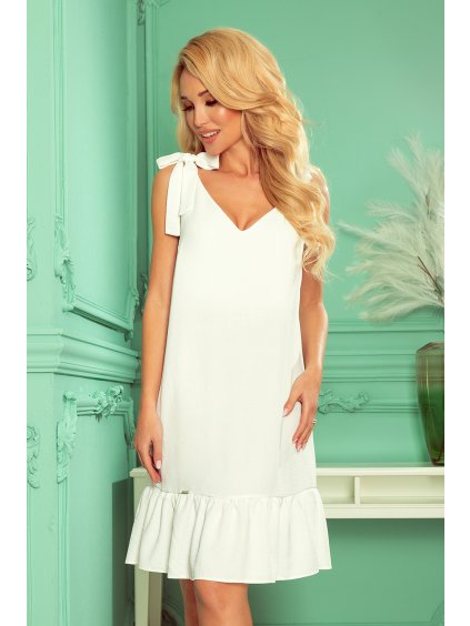 ECRU ŠATY S VOLÁNEM ELVIRA (Velikost S)