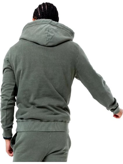 KHAKI PÁNSKÁ MIKINA JUSTHYPE ACID WASH HOODY