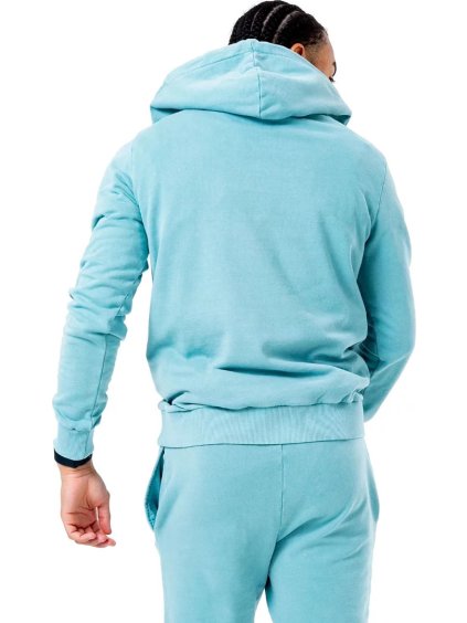MODRÁ PÁNSKÁ MIKINA JUSTHYPE ACID WASH HOODY