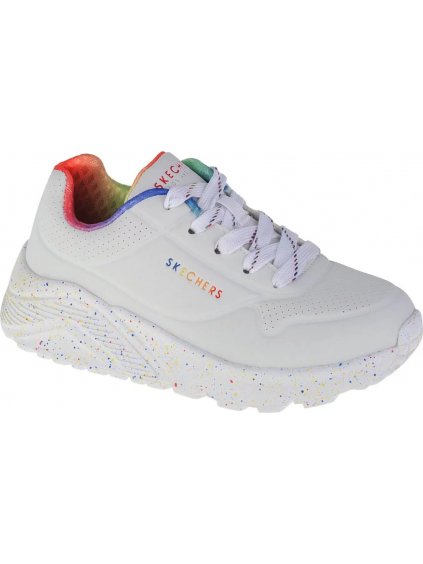 BÍLÉ DÍVČÍ TENISKY SKECHERS UNO LITE RAINBOW SPECKLE