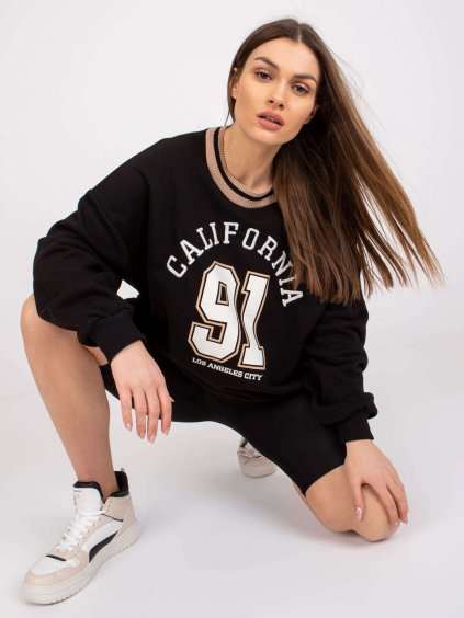 ČERNÁ OVERSIZE MIKINA SUZANNE S NÁPISEM "CALIFORNIA 91"