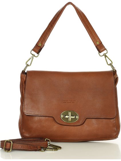 MARCO MAZZINI HNĚDÁ CROSSBODY KOŽENÁ KABELKA