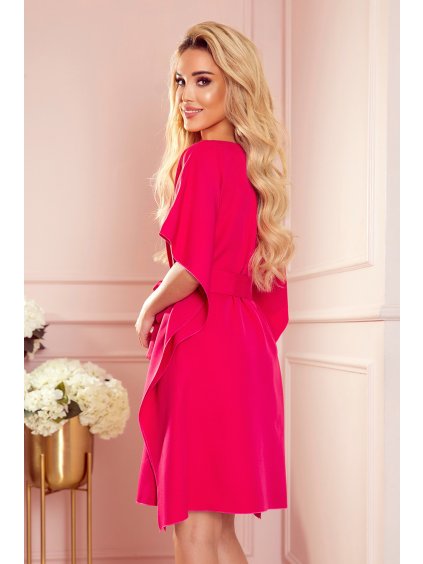ELEGANTNÍ ŠATY NICOLA S OPASKEM - MALINOVÉ