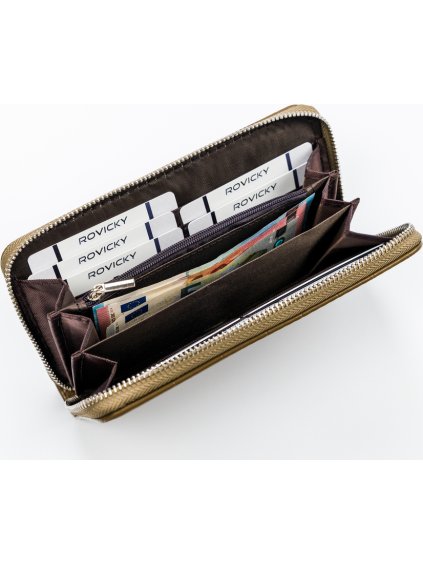 DAVID JONES KHAKI PENĚŽENKA SE STRUKTUROU ZVÍŘECÍ KŮŽE Z011