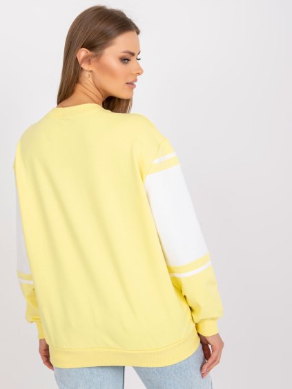 ŽLUTÁ OVERSIZE DÁMSKÁ MIKINA S NÁPISEM BESTIA