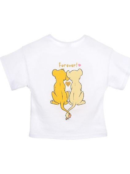 BÍLÉ DÍVČÍ TRIČKO S KRÁTKÝM RUKÁVEM DISNEY LION KING