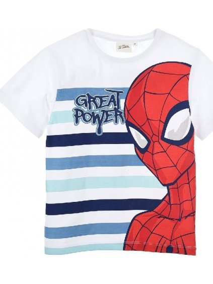 BÍLÉ CHLAPECKÉ TRIČKO S POTISKEM SPIDER-MAN